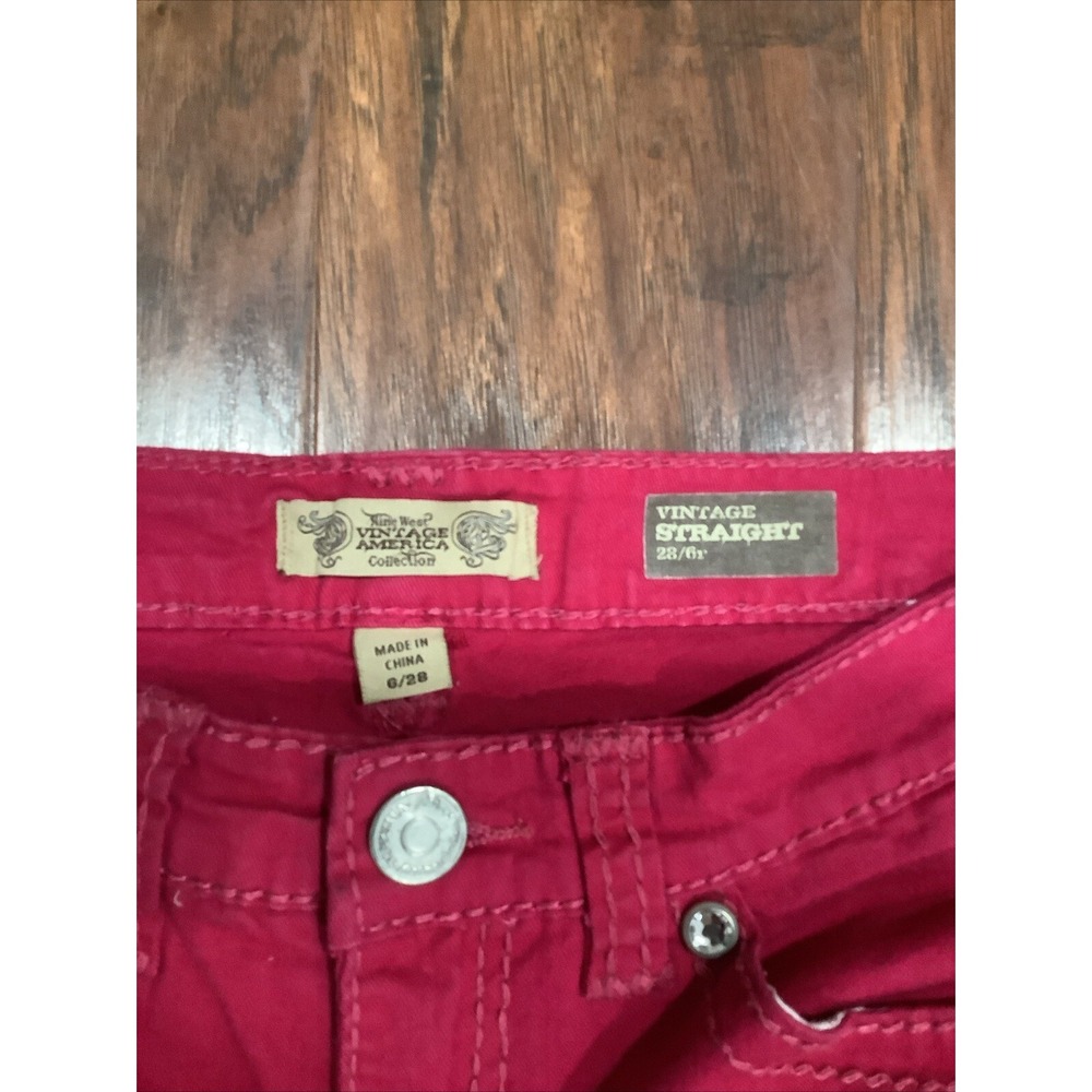 Nine West Vintage America Pink Womens Size 6/28 Stretch Straight Jean - Picture 3 of 7